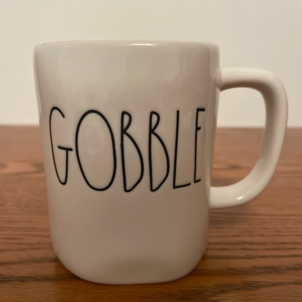 Rae Dunn White 'Gobble' Mug